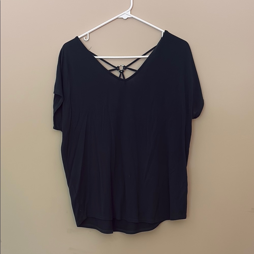 Papermoon Green Backless Relaxed Short Sleeve Tee